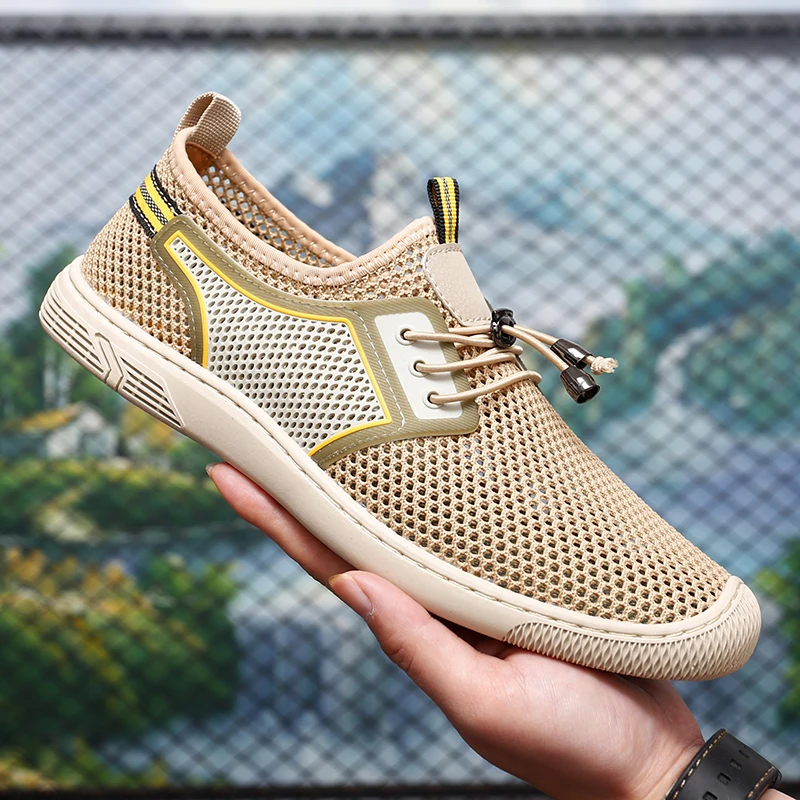 

Sandals men's tide summer new style leather toe cap outdoor leisure sports hollow sandals beach shoes