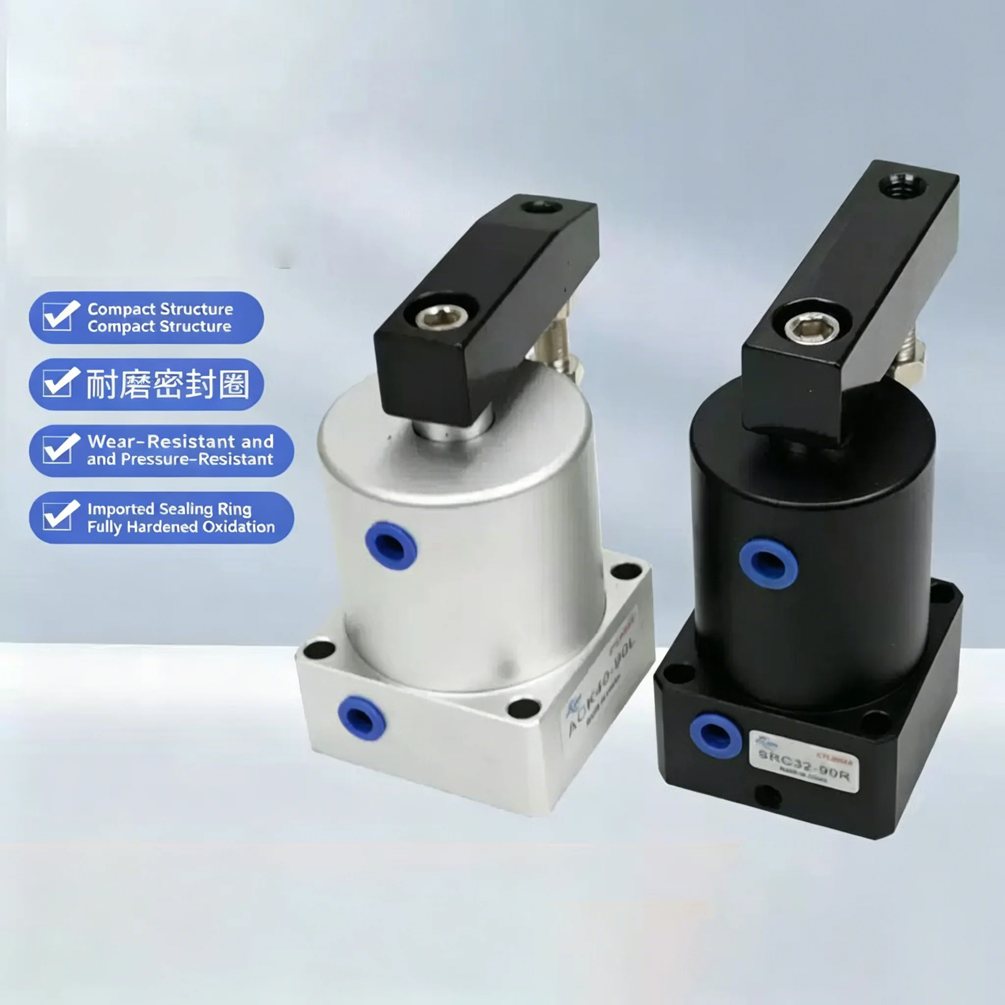 ACK/SRC Pneumatic Rotary Clamping Air Cylinder  Rotate Left and Right 90 °/180 ° ACK/SRC-R-L-25/32/40/50x90 Small Cylinder
