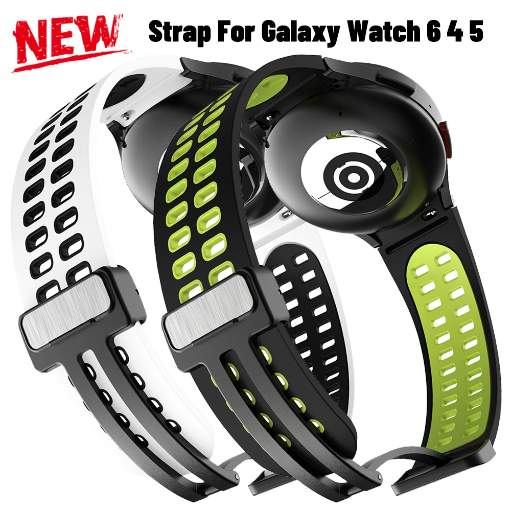 

Sport D-Buckle For Samsung Galaxy Watch 6 4 5 44mm 40mm Magnetic Strap 6/4 classic 47mm 43mm 46mm Bracelet watch 5 pro 45mm Band