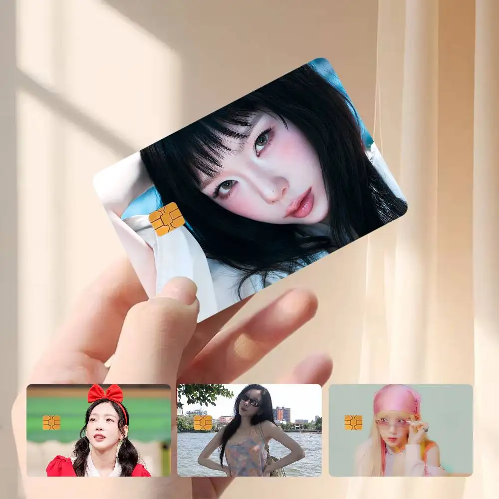 

K-POP Singer Kim T-Taeyeon 4pcs 1Set Card Stickers Small Waterproof Chip 4PCS Card Sticker Anti-Scratch