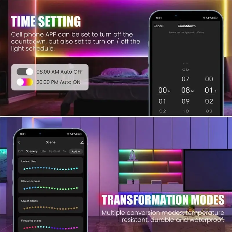 Graffiti RGBW Full-Color RGB Light Strip With SPI Synchronous Signal Dimming 5-12-24V Staircase Smart Living AP