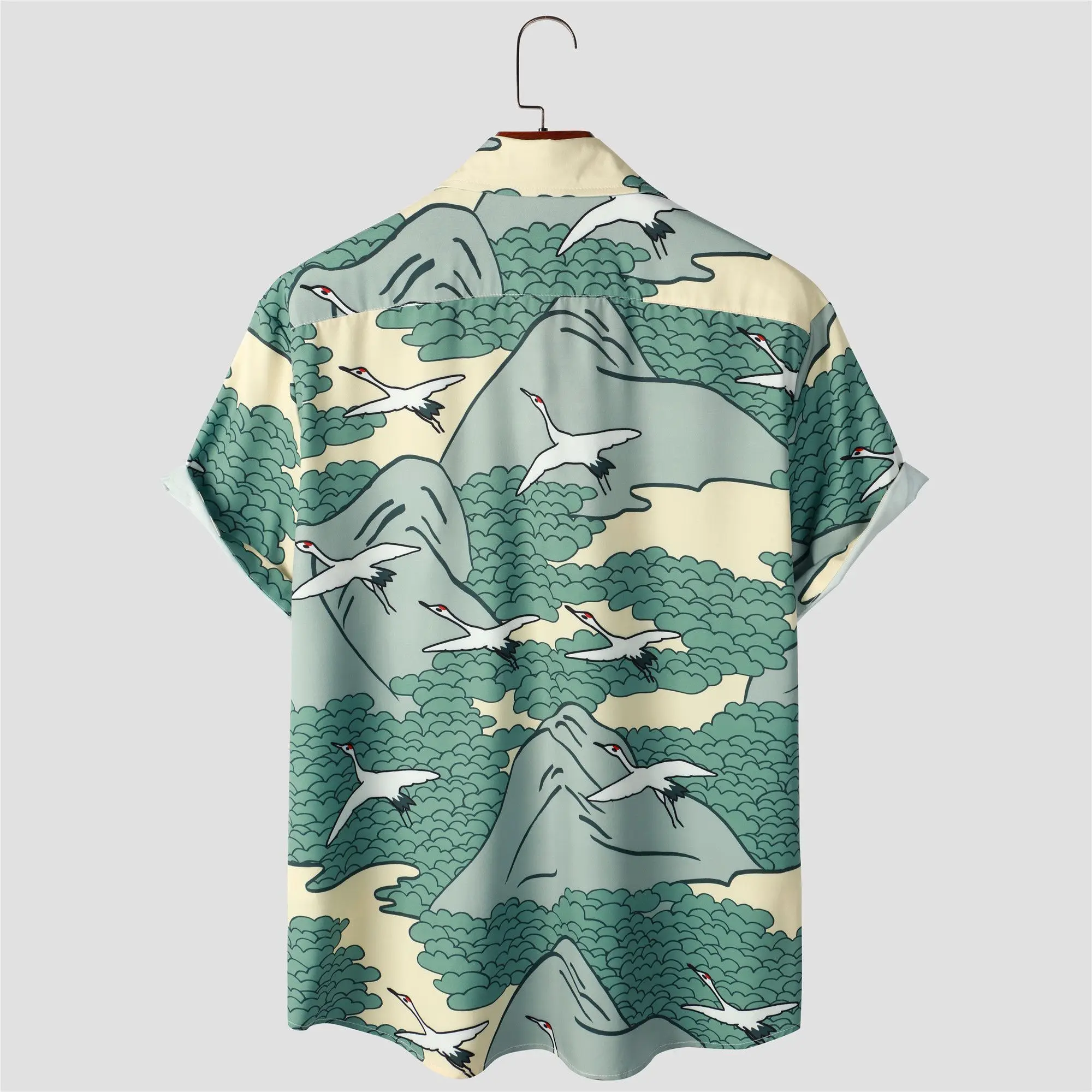 2024 Summer Mens Hawaiian Shirt Printed Fashion Street Short Sleeve Plus Size Camp Collar Men Beach Floral Shirts