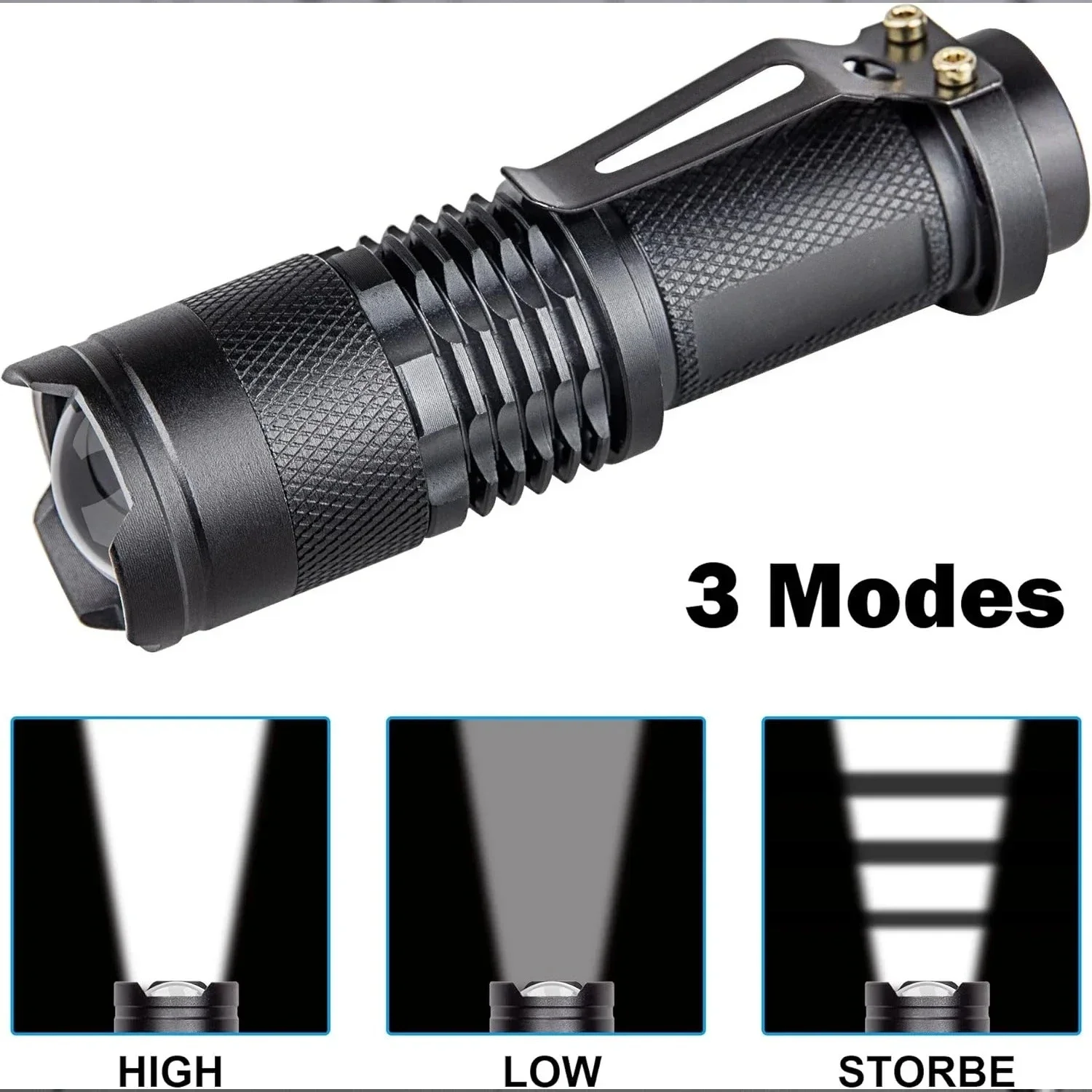 Portable LED Camping Lamps Tactical Flashlights 3-Mode Handheld Powerful LED Torch Light Lanterns Self Defense