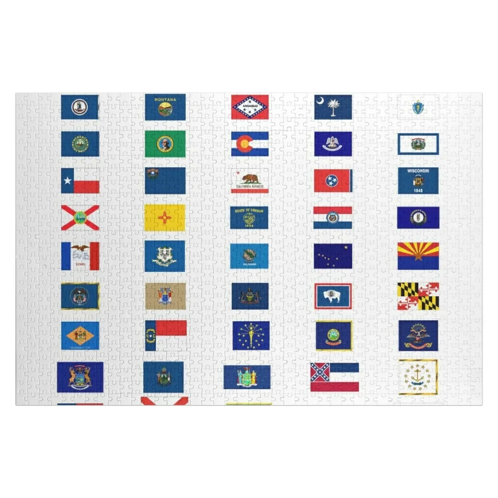 

USA all states flag Jigsaw Puzzle Personalized Wooden Name Puzzle