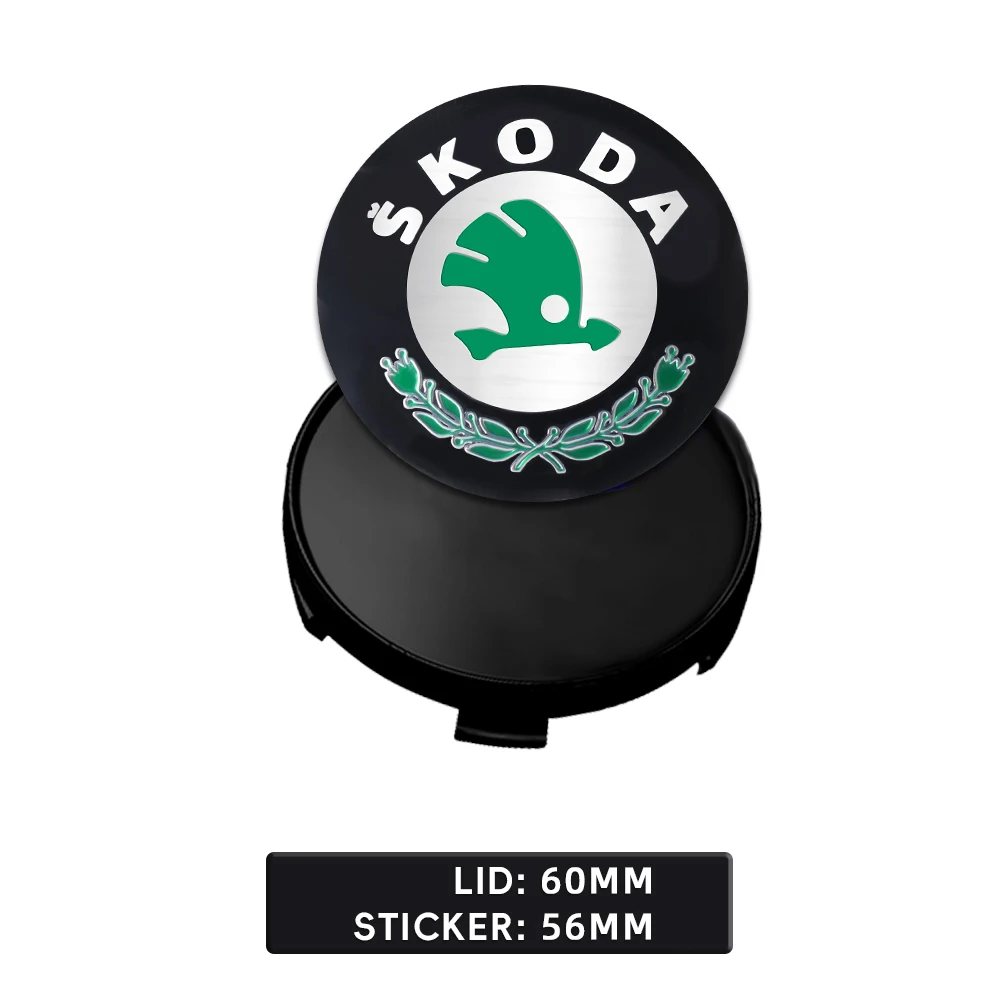 56/65mm Car Wheel Center Retrofit Sticker Hub Cap Accessories For Skoda Rapid Octavia S Kodiaq karoq Fabia Superb Scala Kamiq
