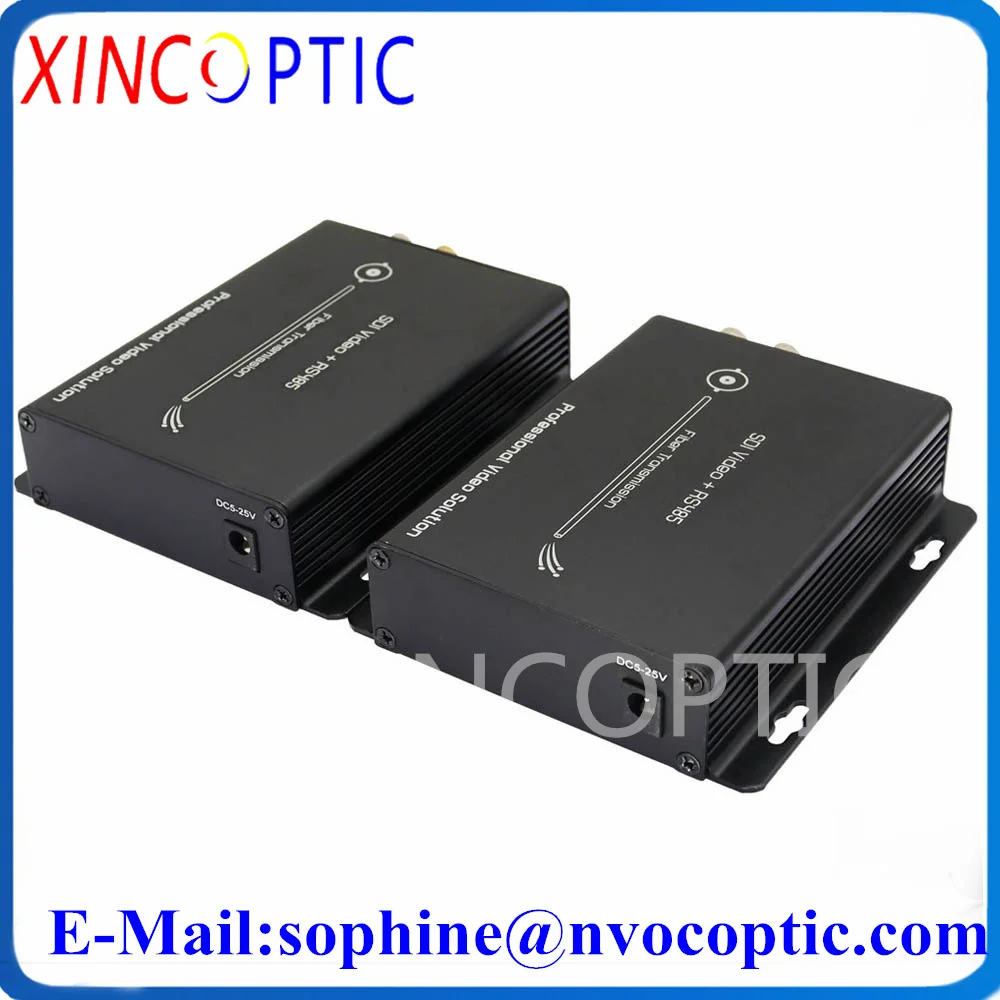 1920*1080P@30Hz 1Ch HD-SDI to Fiber Converter with RS422 Reverse Data and Loopout,SMF Simplex FC Connector Transceiver