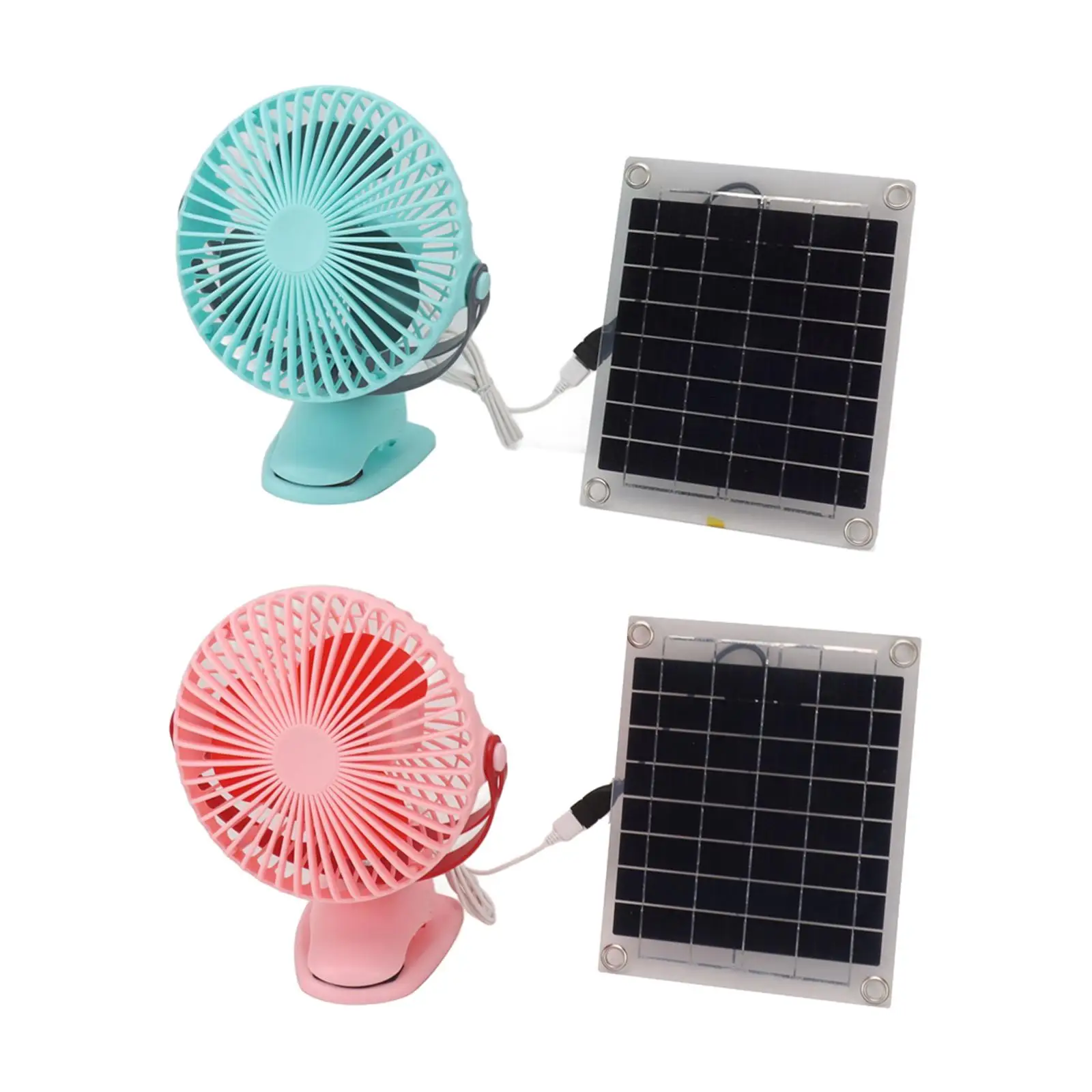 

Camping Fan with Solar Panel Brushless Motor Desktop USB Fan Portable Personal Desk Fan for Barbecue Dorm Outside Tent Household