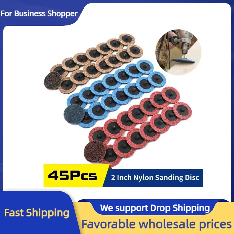 

48Pcs 2 Inch Quick Change Sanding Disc Nylon Surface Conditioning Discs for Die Grinder Polishing Deburring Finish Rust Removal