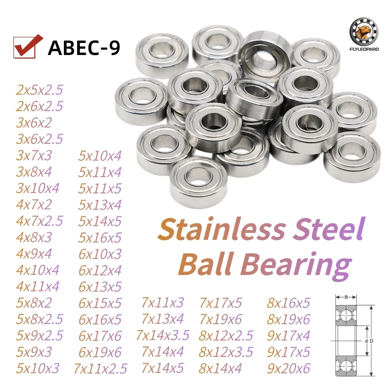 10PCS SMR85ZZ 5X8X2.5 mm Bearing ABEC-9 Stainless Steel Ball Bearing High Speed Bearing SMR52ZZ SMR62ZZ SMR74ZZ SMR105Z SMR83ZZZ