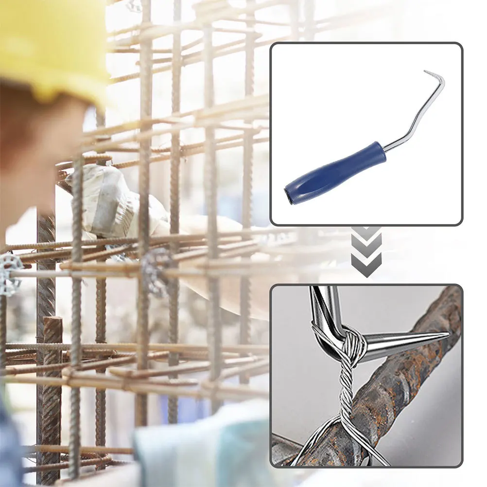 

Rebar Tie Hook Sturdy Construction For Steel Bar Fastening Wire Twisting Fence Rod Tying Efficient Grip Rebar Wire Tie Tool Hand