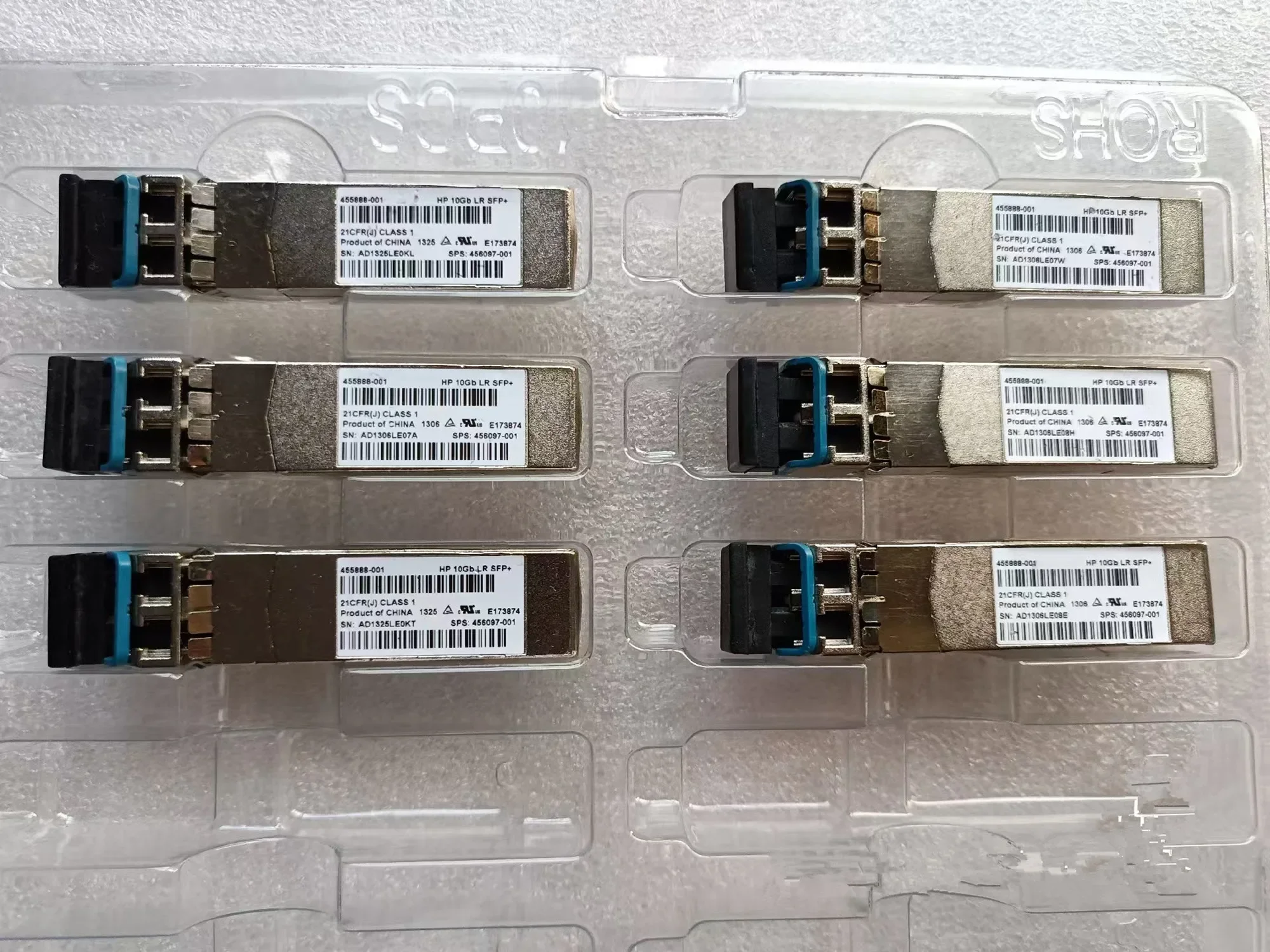 

New SFP 10g Single mode/455888-001/455886-B21/456097-001 10G LR SFP+ 10km 10gb lr Network adapter switch optical fiber module