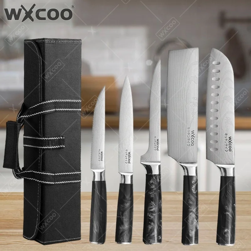 WXCOO Edelstahl-Kochmesser, Allzweckmesser, Metzgerbeil, Küchenwerkzeug, Fleischmesser, Ausbeinmesser, Obstschneidemesser mit Harzgriff