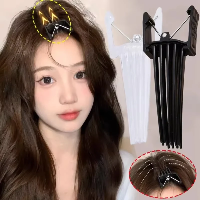 1/2 Pcs Trendy Acrylic Curling Roots Hair Clips Natural Traceless High Skull Top Fluffy Hairpin Hair Curler Comb Accessories Set