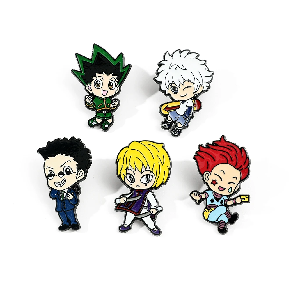 Anime Jäger x Jäger Emaille Pin Leorio Paladi knight Kurapika Gon · Freecss Charaktere Broschen Rucksack Abzeichen Schmuck Geschenk Freund