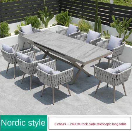 Outdoor table and chair sofa courtyard combination leisure garden rattan chair lazy chain outdoor waterproof and sunscreen