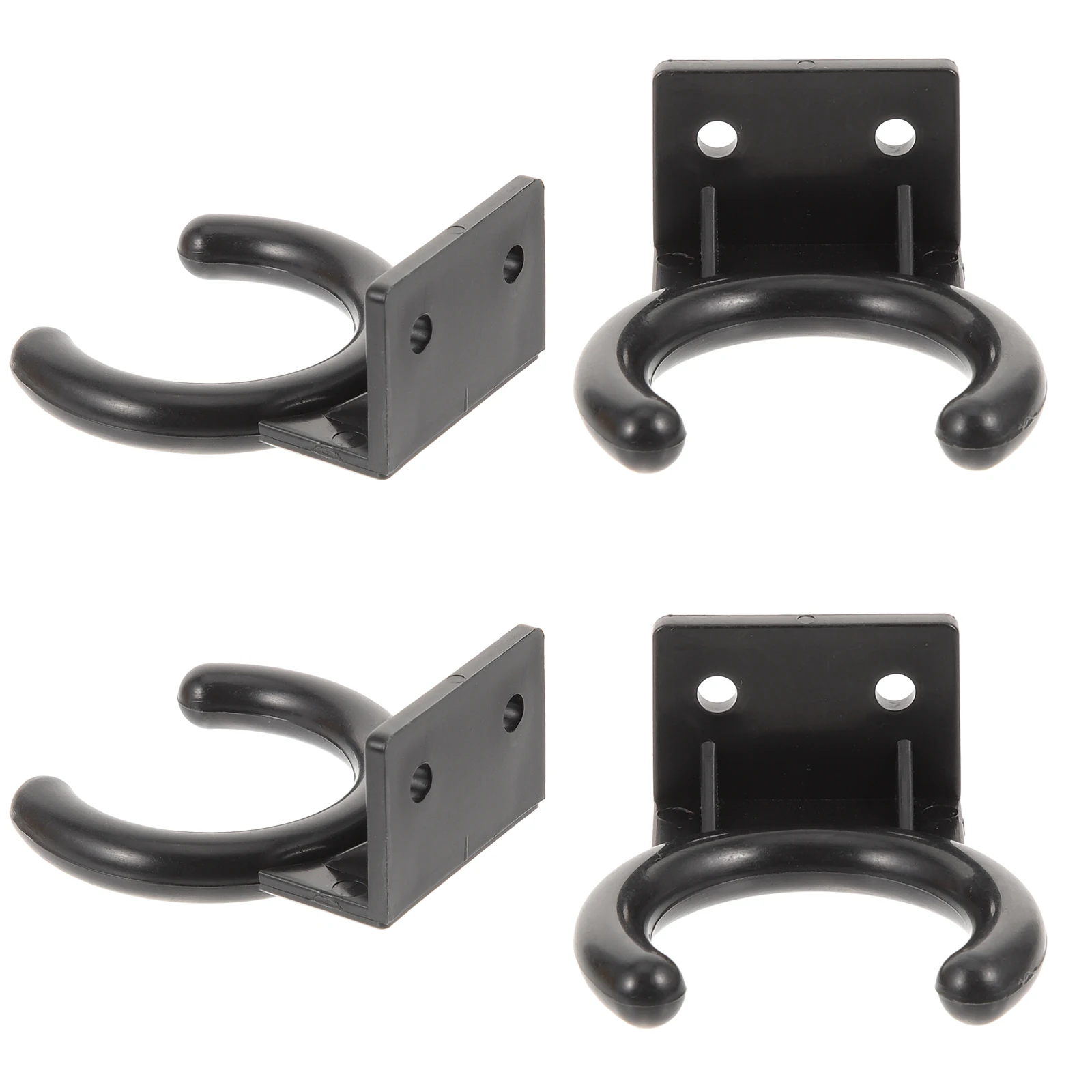 

4pcs Microphone Hanging Ring Diameter Black Plastic Wall Mount Holder for KTV Home Hotel Conference Room Mic Accessories
