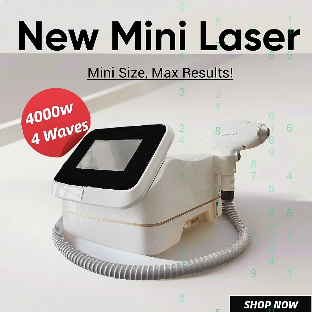 Professional Mini Diode Laser Hair Removal Machine 808nm 4000W Painless Permanent CE
