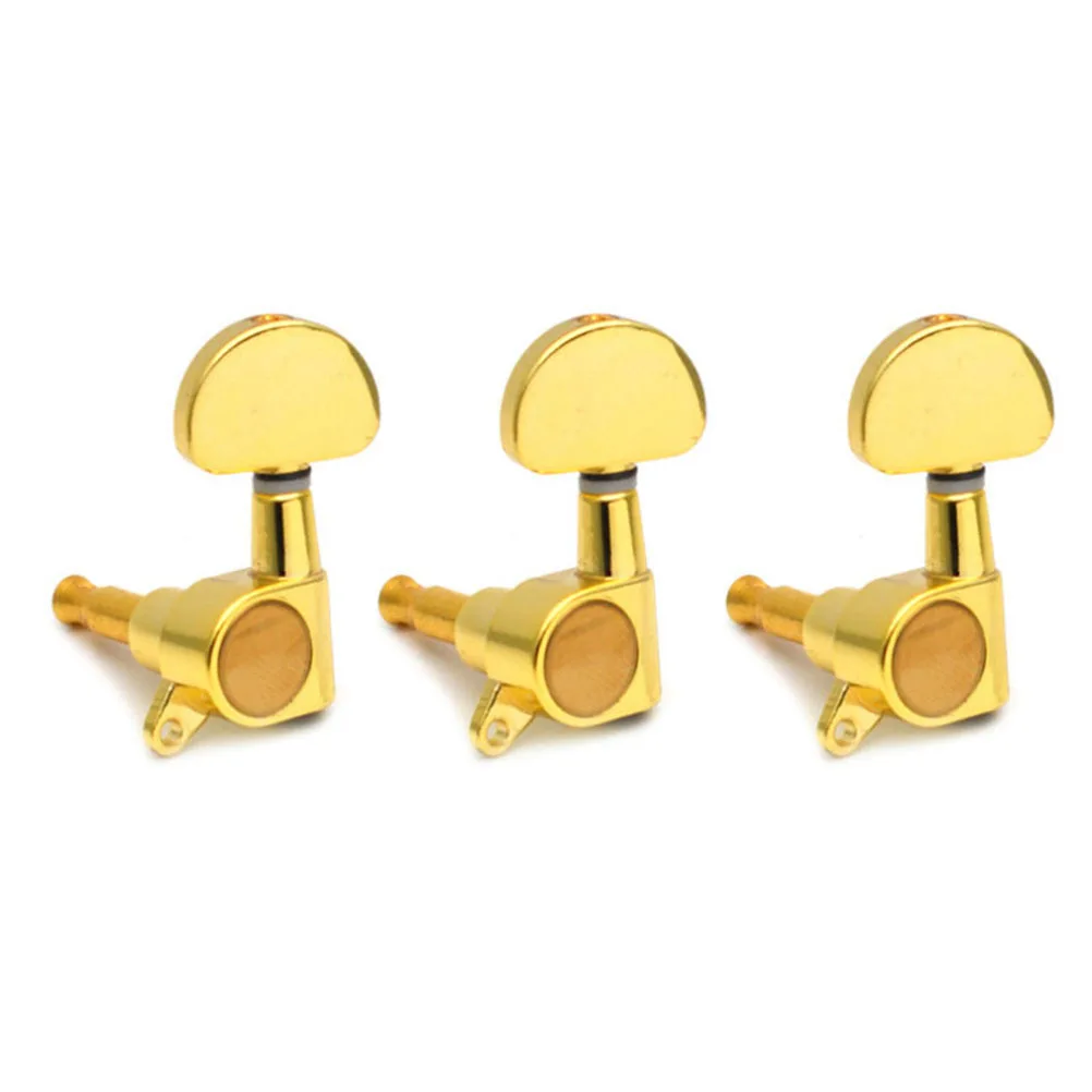 

6Pcs Guitar Tuning Pegs Large Handle Replacement for Electric Wooden Guitar Circular Heads Golden Sturdy Tuning Pegs