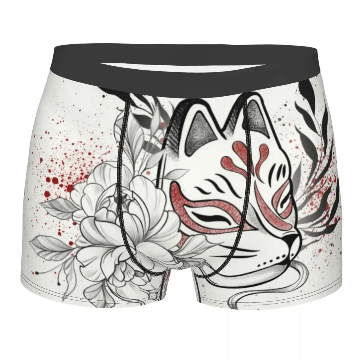 

Custom Kitsune - Boxers Shorts Men's Japanese Fox Print Briefs Underwear Funny Underpants