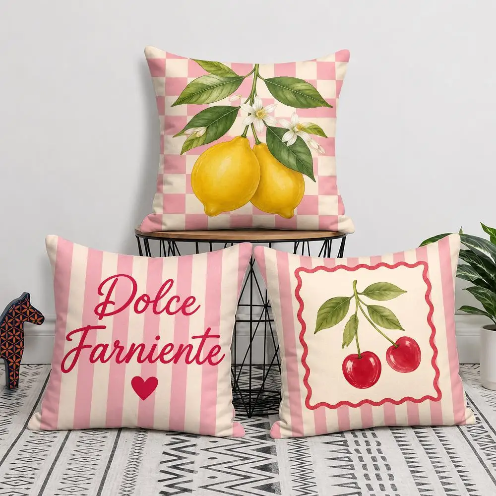Italian Retro Feminine Style Cushion Cover Soft Short Plush Pillow Cover Smooth Cozy Texture Cushion Case Home Decor