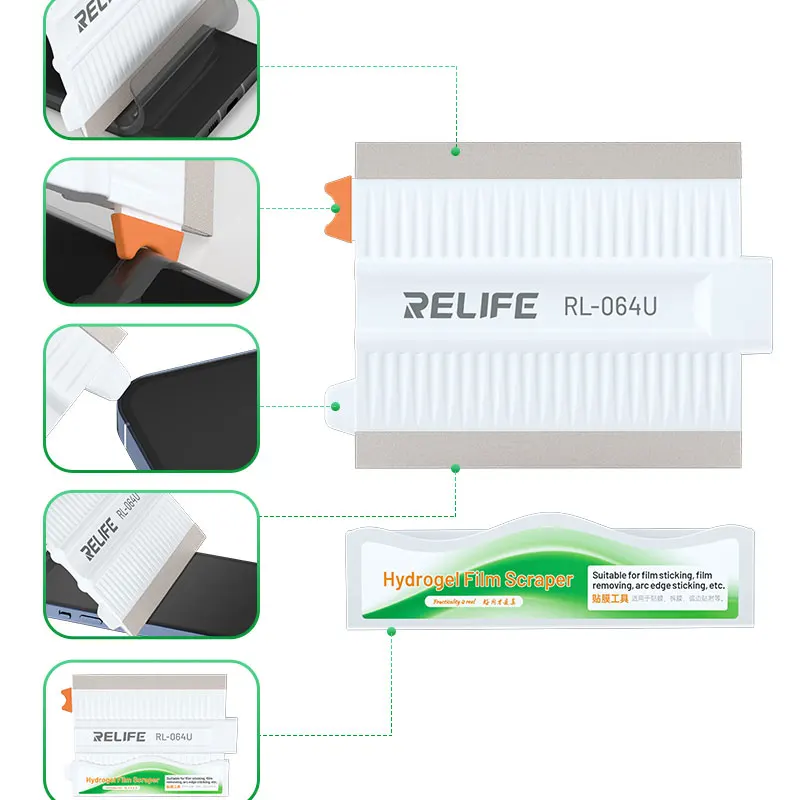 Imagem -02 - Multifuncional Film Scraper Aplicável a Vários Modelos de Telefone Móvel Auxiliar Aplicador Filme Aplicável Film Removal Tool Rl064u