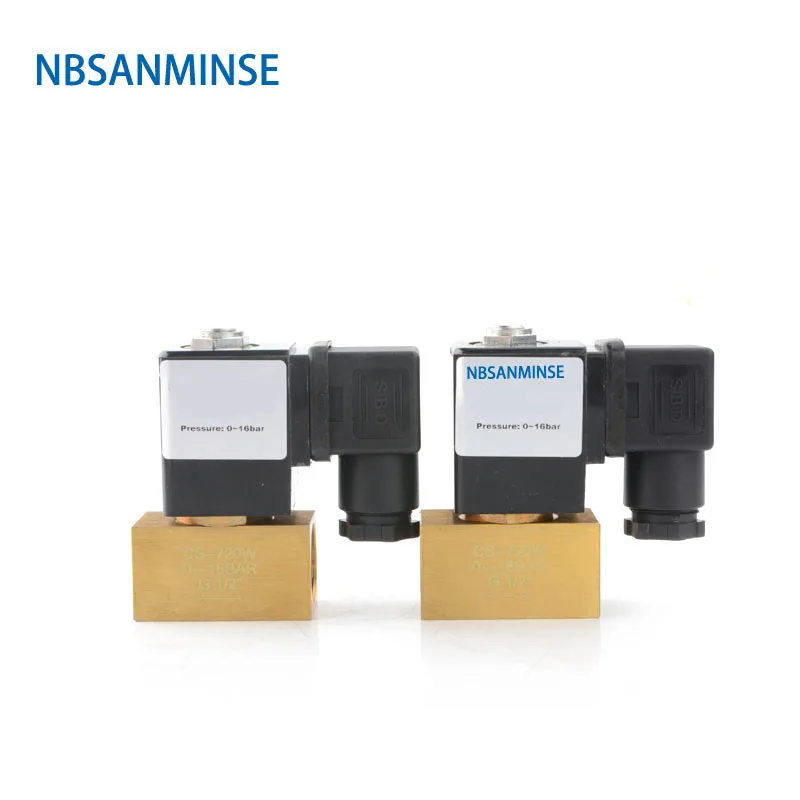 

NBSANMINSE CS-720W Brass Valve Two Way G1/2 Air Compressor Water Valve Automatic Drain Valve Water DC24V AC220V