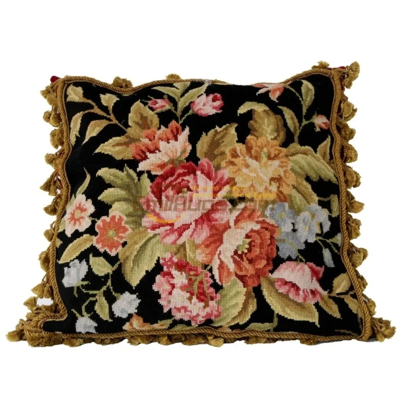 

Ethnic woven throw pillows Renaissance Neo-classical Oriental velvet embroidered throw pillows needlepoint