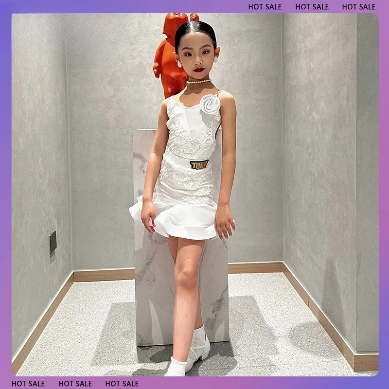 فستان رقص لاتيني مطبوع مخصص للأطفال ملابس ممارسة ملابس الأداء Chaussure Danse Latine Femme