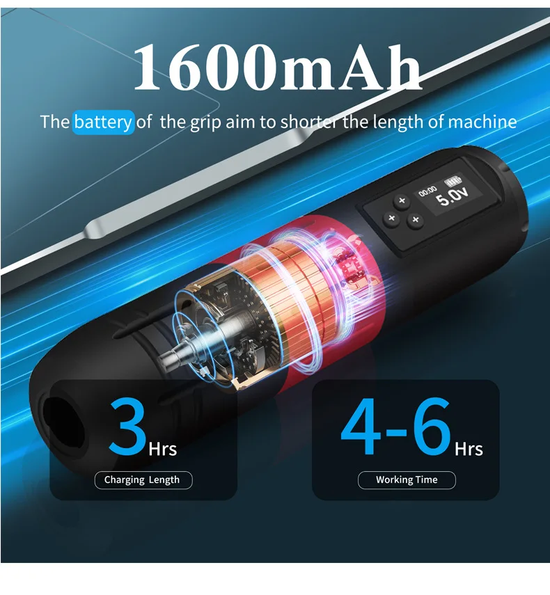 المبتدئين عبر الحدود آلة الوشم شاشة LED عرض بطارية لاسلكية القلم الوشم مجموعة المعدات أداة الوشم إبرة متكاملة