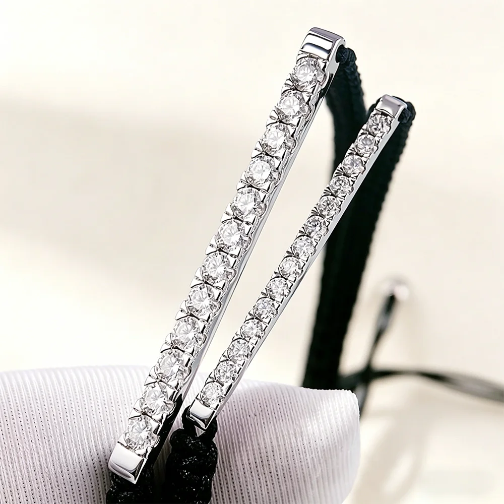 HORRIPAL Fine Braided-rope Moissanite Bracelet Women Men S925 Sterling Silver GRA Certified Classic Adjustable Fine Jewelry Gift