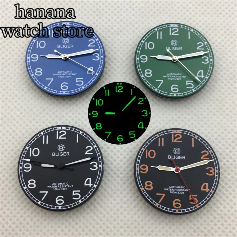 NH35 Dial 29mm Black Blue Green Watch Dial Luminous Fit NH35A NH36 ETA2824 2836 Miyota8215 DG2813 3804 Movement