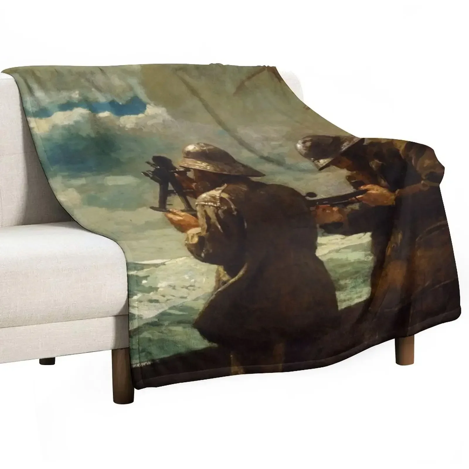 Eight Bells by Winslow Homer (1886) Throw Blanket Soft Big Large halloween Plaid Decorative Sofas Decoratives Blankets