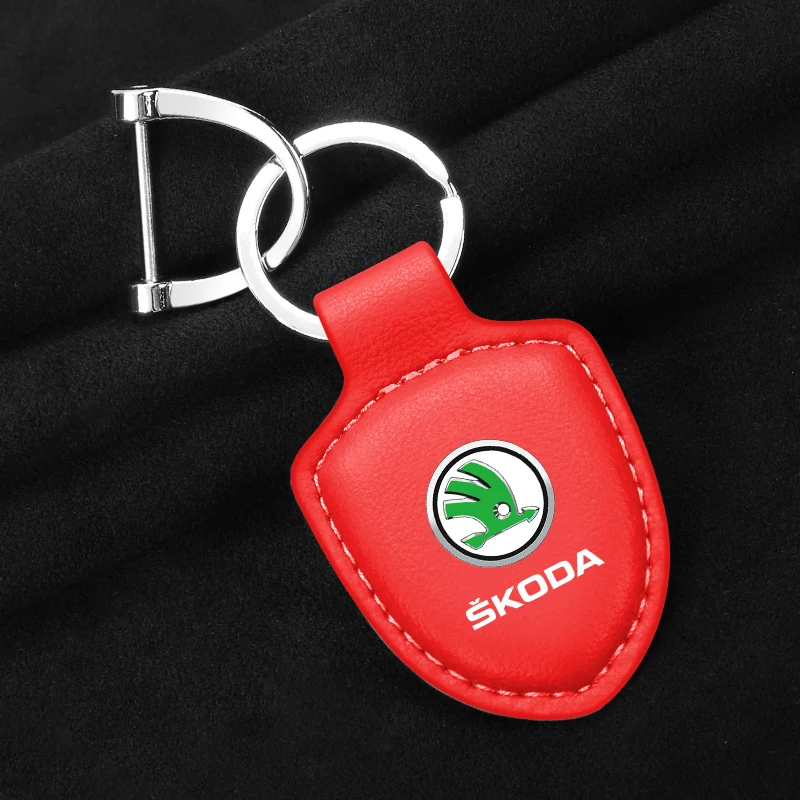 Multiple colors Luxury Car KeyChain Genuine Leather Key Ring Accessories for Skoda octavia fabia rapid yeti superb octavia a5 a7