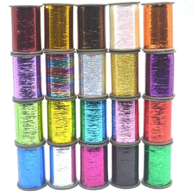 DIY 8000M/Roll Embroidery Crochet Threads Knitting Yarn Cross Stitch Threads Sewing accessories colorful Tinsel Hair Extensions