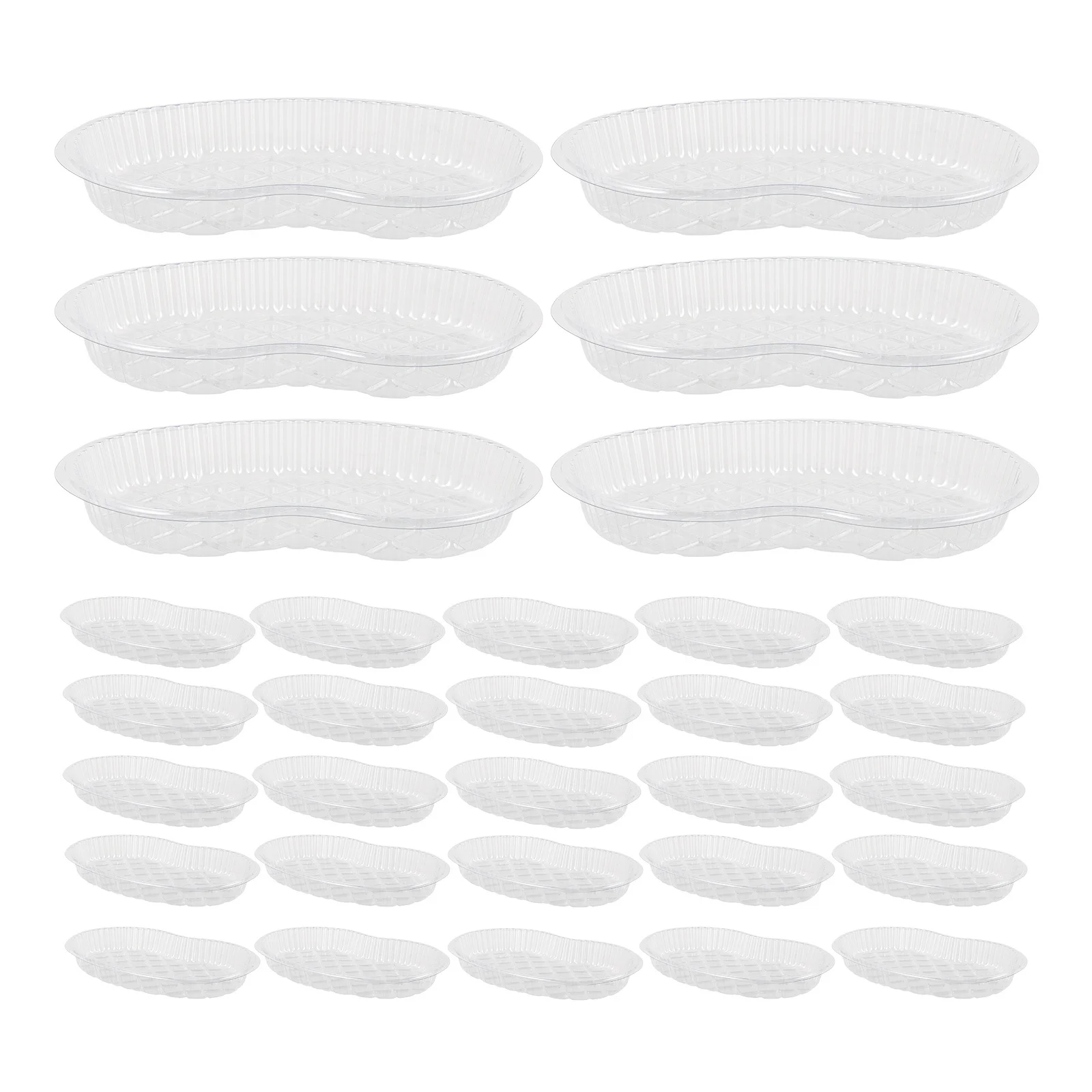 50 قطعة من صواني طب الوشم الشفافة للاستعمال مرة واحدة، تصميم خصر بلاستيكي، حامل تخزين معقم لفناني الوشم، سهل الاستخدام