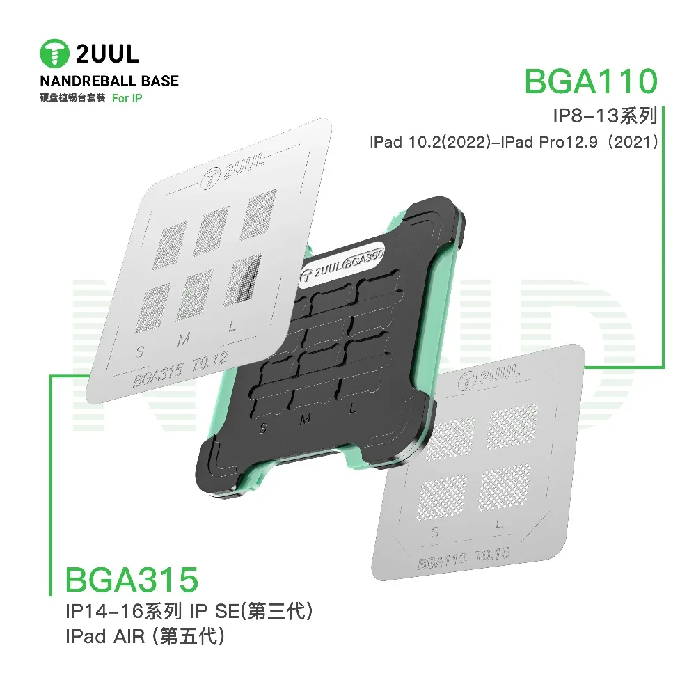 2UUL BH16 NAND Reballing Base Magnetic Dual-Sided BGA Repair Station 5