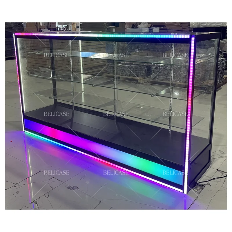 

2025customized.Latest Design Retail Store Cabinet Glass Wall Cabinets Smoke Shop Glass Counter Display