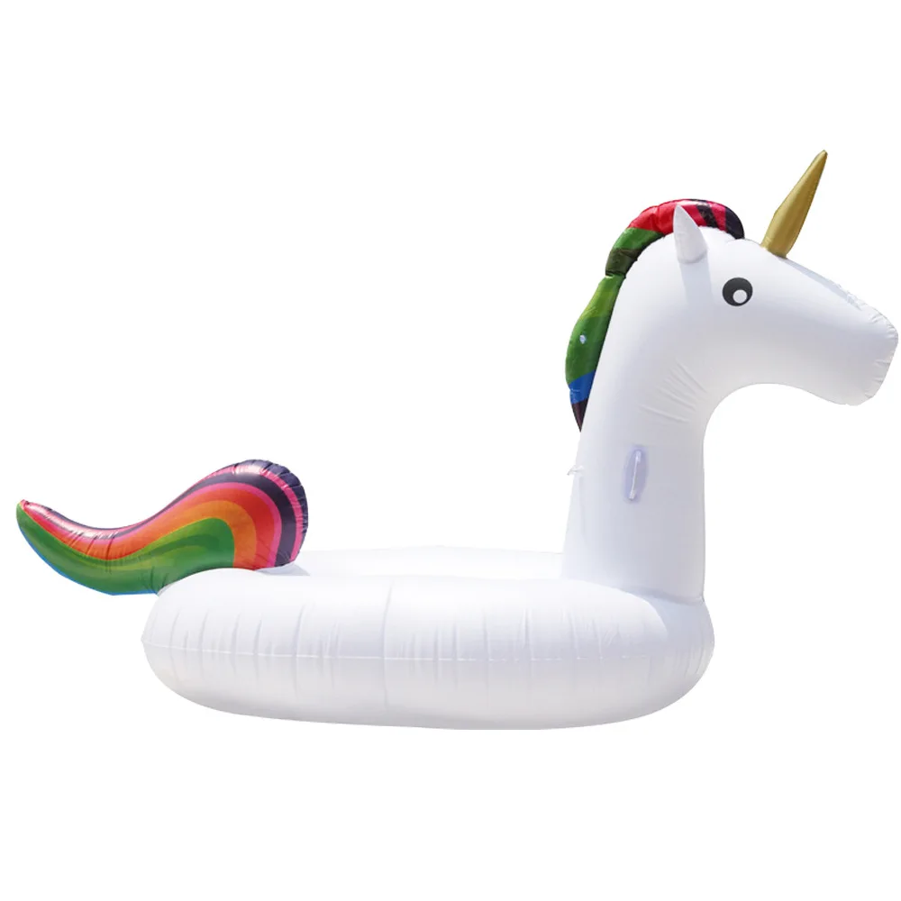 2026 Summer 2M Unicorn Inflatable Float White Pony Mount Colorful Horse Giant Ride on Swimming Float for Adult Pool Water Play