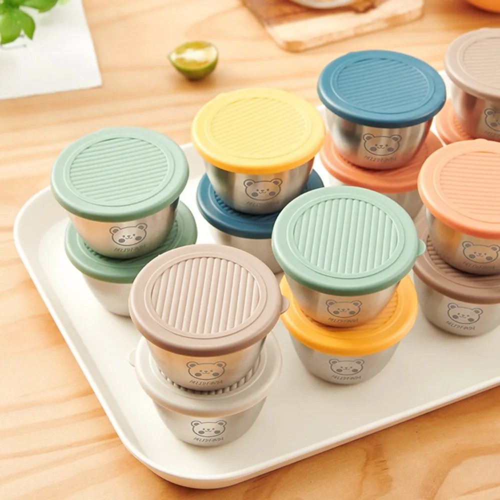 Quality with Sealed Lid Seasoning Box 304 Stainless Steel Leak-proof Small Storage Box Silicone Cover Condiment Containers