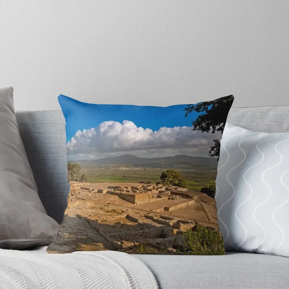 Phaistos archaeological site in Crete Throw Pillow Elastic Cover For Sofa Throw Pillow Custom Cushion Photo pillow