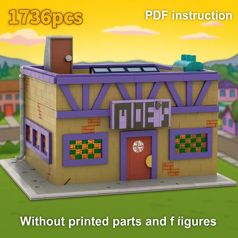 

Adults Gifts Architecture Model Toys from Movie Street MOC Modular Tavern Building Kit