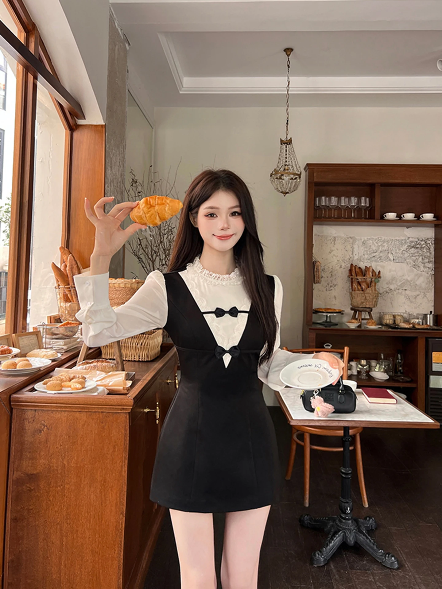 

Женская юбка А-силуэта Ele Knot Dr для осеннего сезона, для повседневной носки, с длинным рукавом, облегающая, для работы и на каждый день