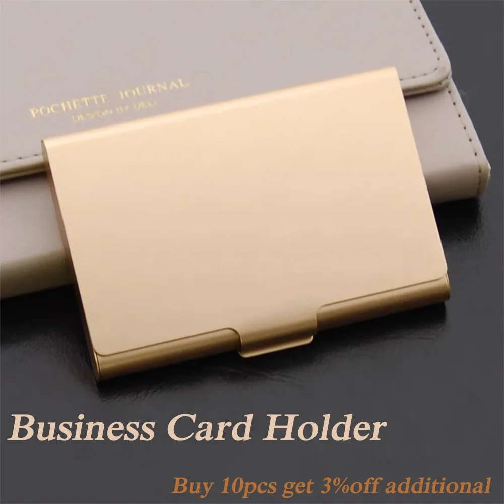 9.3x5.8cm Metal Business Card Holder Aluminium Card Storage CaseStainless Credit Card Case For Men Office Supplies Wholesale