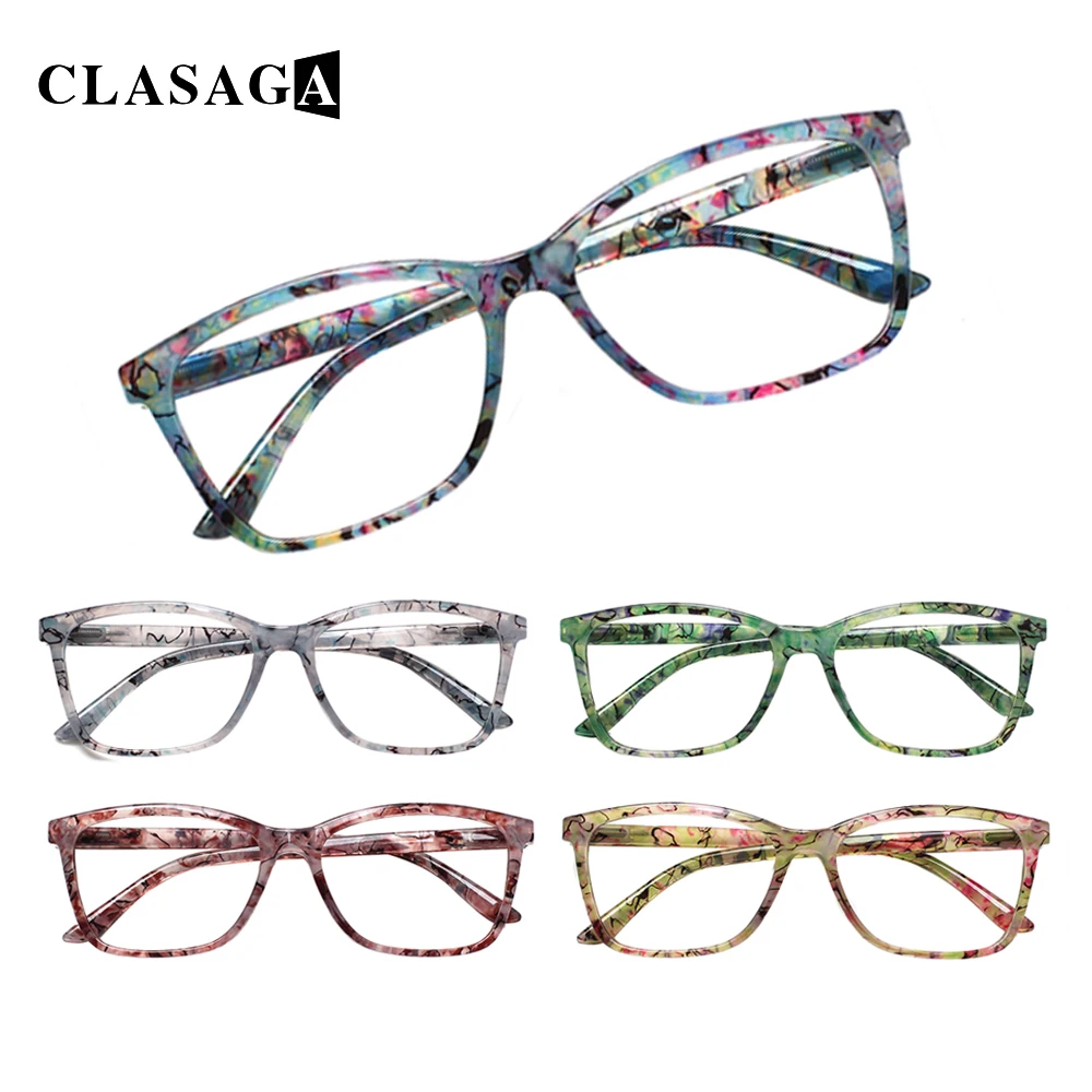 

CLASAGA 5PCS Reading Glasses With Spring Hinge Blue Light Blocking For Women Men Anti UV Computer Read Eyeglasses Diopter 0~400