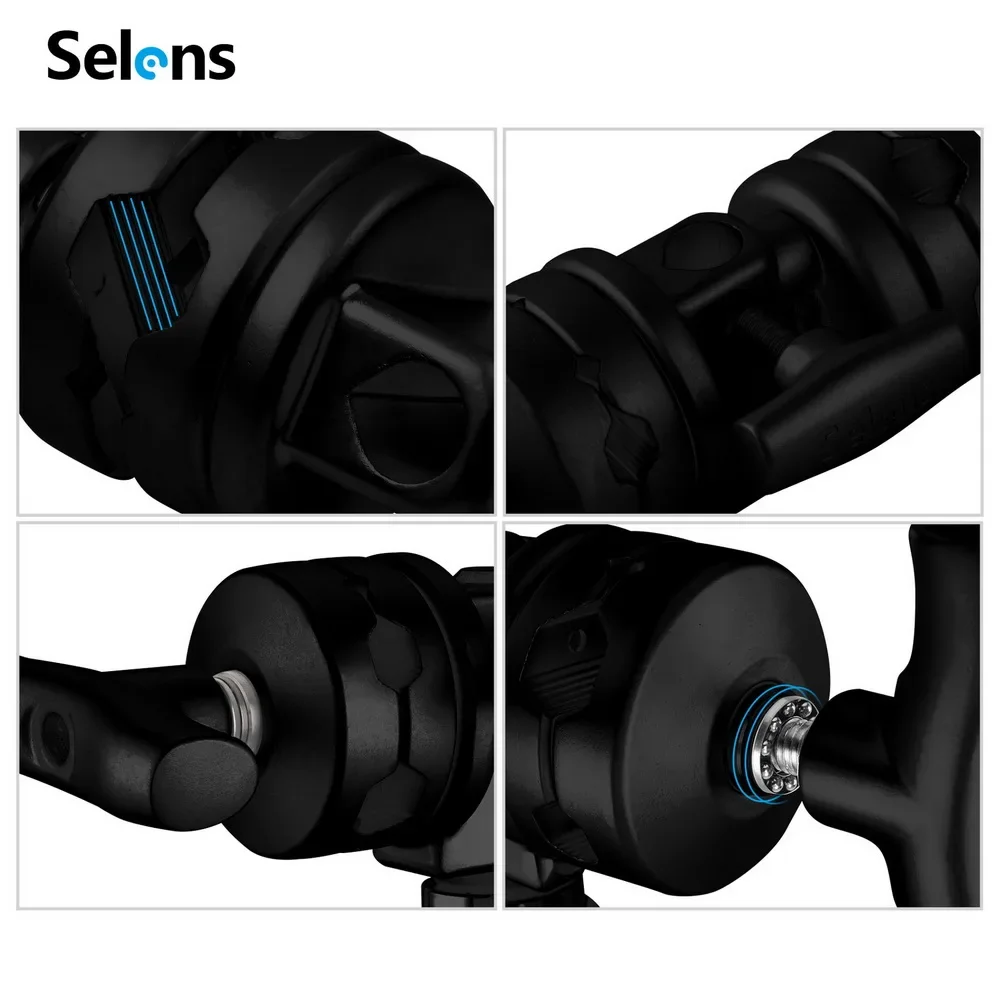 Selens 2 في 1 قبضة رئيس المشبك سبائك الألومنيوم تصاعد محول ل C-حامل ضوء حامل ترايبود تمديد بوم الذراع استوديو الصور