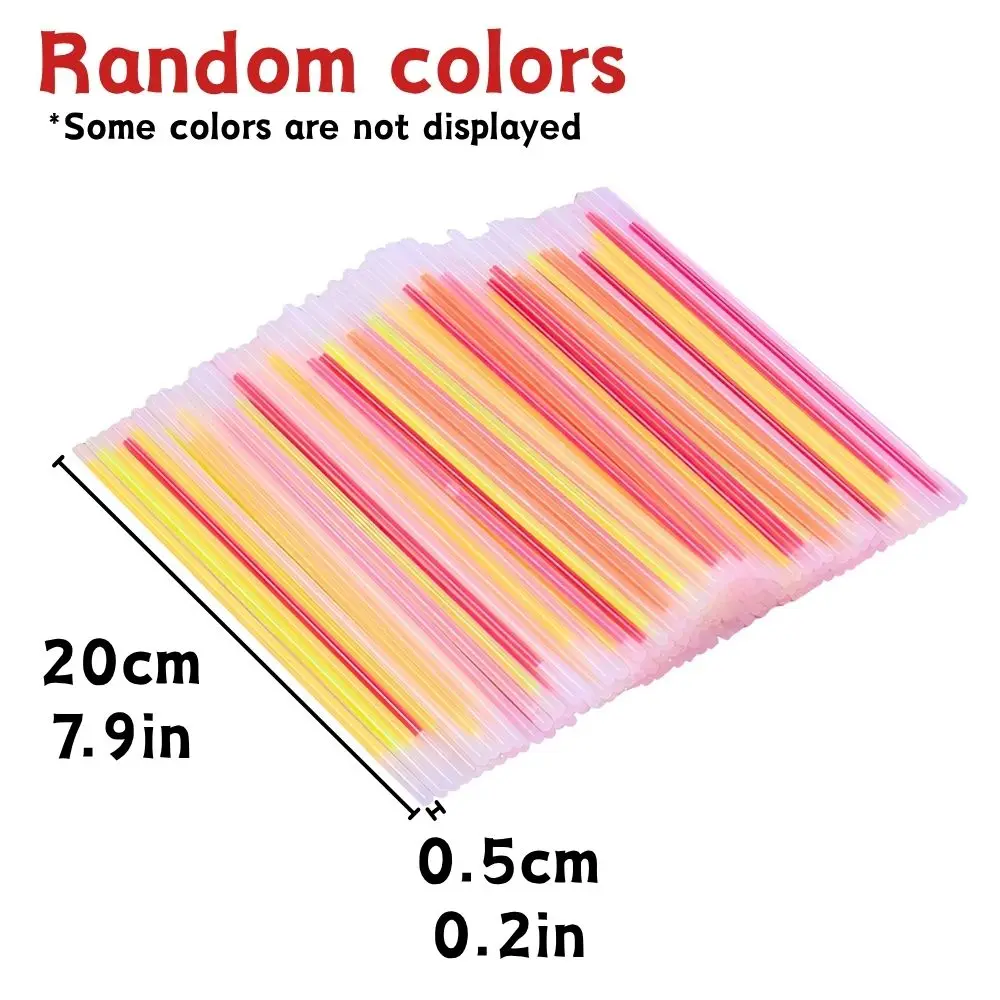 64/121pcs Multi‑Color Random Glow Sticks Fluorescent Light Stick Kit for Night Camping Rave Party Children Festival Gift YMY