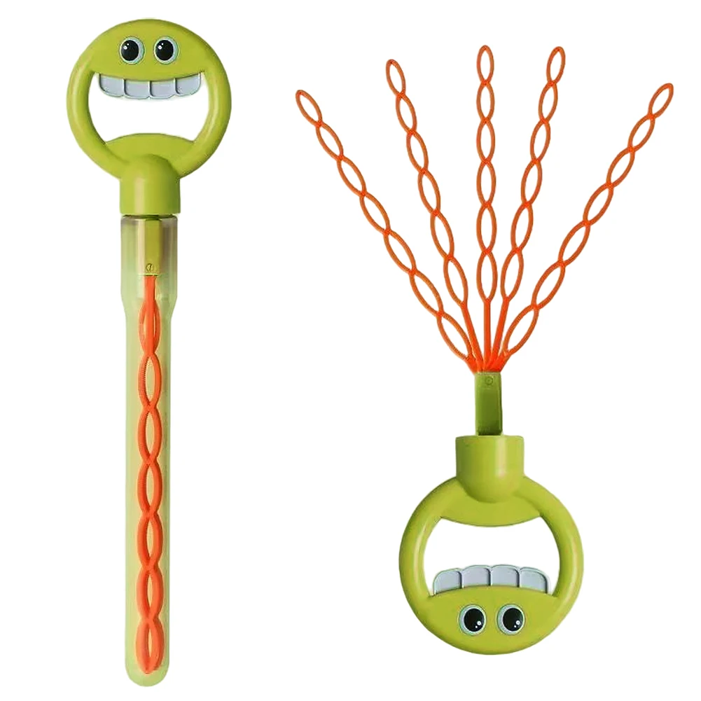 32穴スマイルフェイスバブルワンド、シャボン玉吹きおもちゃ、子供用夏の屋外アクティビティ、パーティー、誕生日用