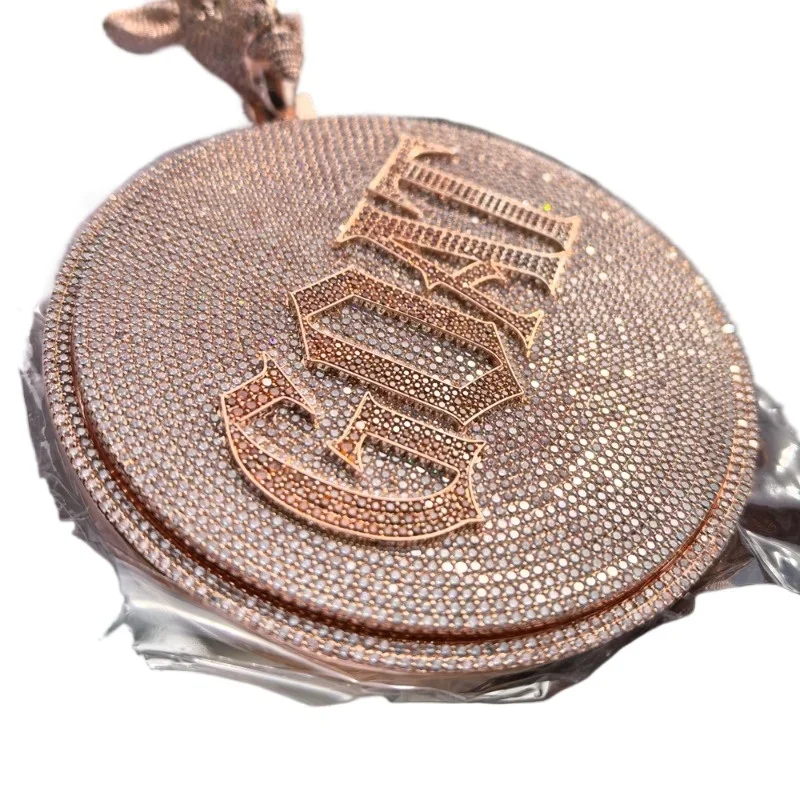 Hip Hop Premium Rotatable Sheephead Pendant Full of Moissanite Trend