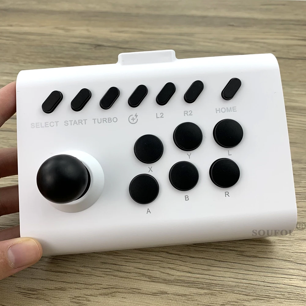 Portable Joystick 3 Connection Modes Arcade Stick Controller Sensitive Precise Support Turbo Serial Sending for Switch/PS4/PS3