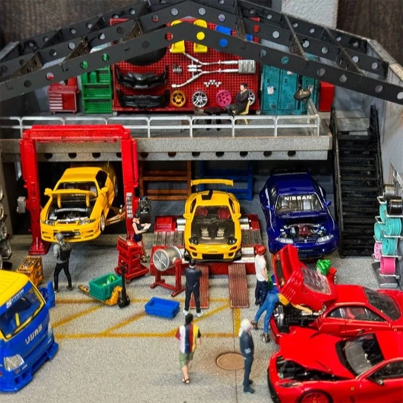 1:64 Gantry Lift Shelf Maintenance Scene Model Accessories High Quality Collection Ornaments